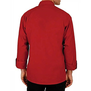 Abrigo de Chef de polialgodón de manga larga Unisex de alta calidad, tela tejida, uniforme de cocina para restaurante, chaqueta, accesorios para restaurante - Product Image 2