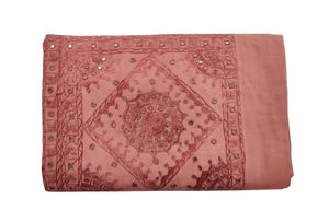 Indian Handmade Queen Cotton <b>Bedspread</b> Mirror Work <b>Quilt</b> Floral Decorative Wall Hanging Twin Bed Cover for Home Hand Embroidered - Product Image 2