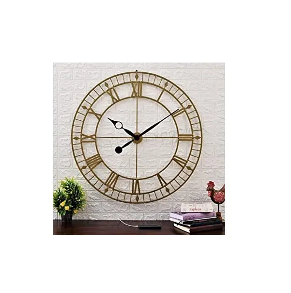 Metal Wall Clock Decor for Home and customized size handicraft latest design round metal wall clock at cheap price