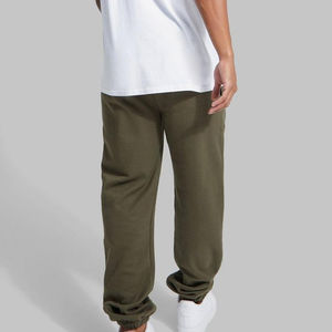 Pantalones de chándal de gran tamaño personalizados para hombre, pantalones de chándal térmicos de gran cantidad de algodón grueso, lavado oscuro informal con decoración de encaje - Product Image 2