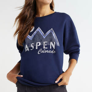 Nuevo estilo mujer azul marino gráfico impreso sudadera Casual ajustado pulóver manga larga sudadera para Unisex - Product Image 2