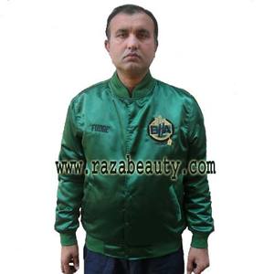 Chaqueta Bomber de satén personalizada al por mayor chaquetas Bomber de satén de seda bordadas Varsity chaqueta Varsity de béisbol para hombre - Product Image 4