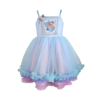 Robes de bébé fille robe de princesse broderie fée perles à la main mélange de couleur bleu violet rose personnalisé OEM vente en gros Vintage-Luna