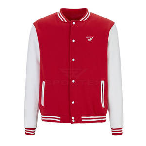 Chaquetas universitarias con logotipo personalizado de talla grande para hombre, chaquetas universitarias en blanco con cuello levantado para invierno al por mayor - Product Image 1