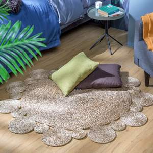 Mignon tapis en forme de fleur tapis jonc de mer tissé naturel de haute qualité tapis de sol bébé enfants chambre décor personnalisé avec logo - Product Image 4