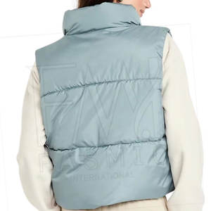 Ropa informal Reversible para mujer Chaleco acolchado Lona a prueba de viento Cierre de cremallera al aire libre con bolsillos de alta calidad - Product Image 3