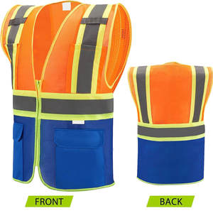 Logotipo personalizado multifunción reflectante de alta visibilidad chaleco de seguridad bolsillos al por mayor para el trabajo de construcción al aire libre chaleco de seguridad - Product Image 2