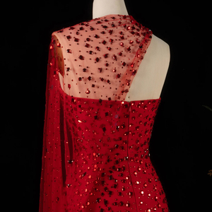 Robes de soirée sirène asymétriques en maille à une épaule Jancember LSZ711 - Product Image 6