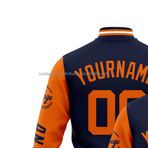 Veste universitaire moderne et personnalisée pour hommes en laine Design créatif Col montant Broderie Décoration Respirant Coupe-vent Doublure en coton - Product Image 3