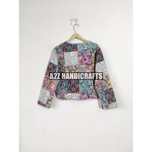 Patchwork indien vestes matelassées coton Floral Style bohème manteau d'hiver Street Wear Boho matelassé veste réversible pour les femmes - Product Image 6