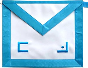 Tablier de maître maçon brodé, luxe, aimant, à coudre, personnalisable, blanc et turquoise, cuir importé, qualité supérieure - Product Image 6