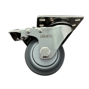 5 Polegada TPR Rodízio Giratório com Freio e Placa Superior para Heavy Duty Carrinho Roda Caster - Product Image 6