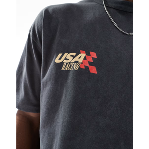 Camisetas de tela Premium personalizables de alta calidad 220 GSM para hombre, camisetas holgadas de talla EE. UU./Reino Unido, camiseta gráfica de tela Premium Bangladesh - Product Image 3