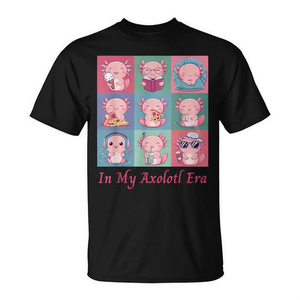 Camiseta con diseño de axolote lindo de In My Axolotl Era, unisex, para adultos, manga corta, cuello redondo, impresión digital - Product Image 3