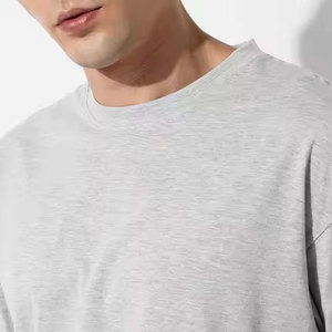 Conjunto de 2 piezas de moda de estilo callejero para hombre, chándal gris Haither de 100% algodón, personalizado al por mayor - Product Image 5