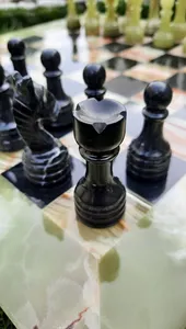 ชุดหมากรุกหินออนิกซ์สีเขียวและสีดำ, ชุดหมากรุกออนิกซ์ทำมือ, ชุดหมากรุกหินอ่อนและออนิกซ์ - Product Image 4