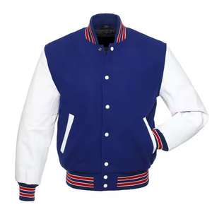 Chaqueta Universitaria Varsity en Blanco al por Mayor, Chaqueta de Béisbol de Invierno con Sublimación Personalizada, Chaqueta de Estilo Formal con Cuello Alto para Hombre - Product Image 1