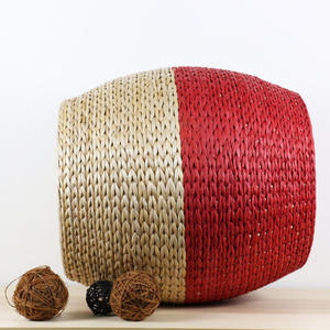 Puf de Jacinto de Agua Trenzado, Precio Directo de Fábrica, Taburete Otomano para Decoración del Hogar - Product Image 6