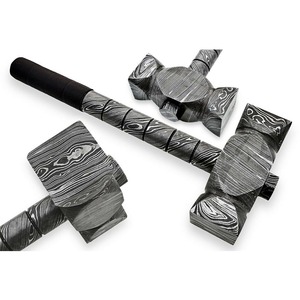 Marteau en acier de Damas fait à la main, nouveau design, marteau professionnel en acier de Damas pour le camping - Product Image 1