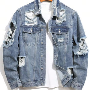Veste en jean vintage de haute qualité pour l'hiver avec broderie, lavage à l'acide, respirante, 100% coton, style décontracté pour hommes - Product Image 1