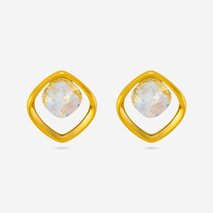 Trendy 192735 Religious <b>Stud</b> Hoop <b>Earrings</b> Geometric Bezel Setting with Pearl for Parties Made From Stainless Steel Zinc Alloy - Product Image 3