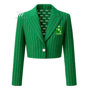 Vêtements de sororité grecque Iota Phi Lambda prêts à expédier veste blazer courte à rayures avec doublure personnalisée - Product Image 1