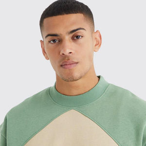 เสื้อฮู้ดแบบสวมหัวโอเวอร์ไซส์ของผู้ชายเสื้อสเวตเตอร์ผ้าฟลีซเทคโนโลยีเสื้อสเวตเตอร์ผ้าถักสีบล็อก - Product Image 3