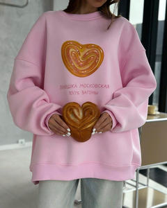 Sweet Ice Cream Graphic Sweatshirt <b>Pink</b> Cozy Street Style Crewneck Soft Fabric Trendy Casual Wear for Fashion Brands Wholesale - Product Image 3