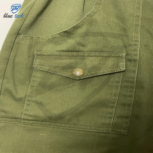 Shorts cargo en toile décontractés pour hommes, taille mi-haute, logo personnalisé, cordon de serrage, séchage rapide, grande taille - Product Image 3