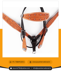 Juego de tachuelas ecuestres de cuero clásico Hermann Oaks Western Sier Horse para montar, incluyendo brida de vaquero, cuello de pecho - Product Image 4