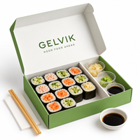 Vente en gros de boîtes à sushi à emporter en papier biodégradable personnalisées avec séparateur Emballage à déjeuner jetable de style japonais de qualité alimentaire