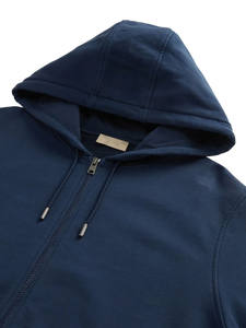 Logo personnalisé Sweat à capuche uni avec fermeture éclair pour hommes Sweat à capuche décontracté à manches longues avec poches avant et tirette à glissière en métal - Product Image 2