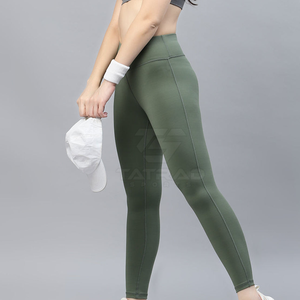 Custom Logo Design Solid Women <b>Leggings</b> High Waist Spandex/<b>Nylon</b> Quick Dry Breathable OEM Service Price - Product Image 3