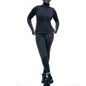 Vêtements de sport pour femmes grande taille, solides, imperméables, sans couture, ensemble de yoga, tenue de sport 3 pièces, ensembles de yoga sans manches - Product Image 1