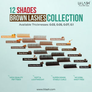 Colored lash <b>extensions</b> brown ODM OEM volume lash trays private label brown faux <b>mink</b> lashes wholesale - Product Image 6