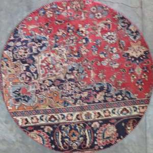 One Of The Kind Hand-Knotted Persian <b>Wool</b> Rug _ Luxurious Vintage Design, 3'6 x 3'6, Artisan <b>Crafted</b> - Product Image 1