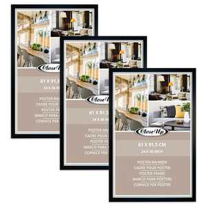 Juego de 3 Marcos de Fotos Cuadrados de Madera Creativos Negros para Pósteres, Tamaños 8x10, 12x16, 11x14 - Product Image 3