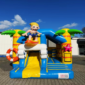 Château gonflable commercial avec toboggan aquatique, combo pour enfants, structure de saut en PVC pour fêtes en plein air - Product Image 5