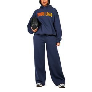 Nuevo chándal Boxy Fit para mujer, logotipo impreso personalizado, ajuste holgado, hombro caído, 100% algodón, chándal gris sólido para mujer - Product Image 1