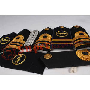 High Quality Customized Fashion Epaulettes Gold Black Bullion Shoulder Boards for Pilots Use for <b>Airlines</b> in Pakistan - Product Image 2