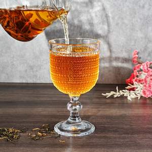 Copas <span class=keywords><strong>de</strong></span> Vino <span class=keywords><strong>de</strong></span> Vidrio <span class=keywords><strong>de</strong></span> 12 oz al por Mayor, Copas <span class=keywords><strong>de</strong></span> Agua <span class=keywords><strong>de</strong></span> Colores, Copas <span class=keywords><strong>de</strong></span> Vino Vintage Transparentes Prensadas, Copas con Relieve - Product Image 5