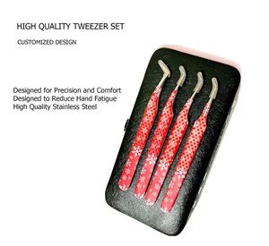 Pince à épiler d'extension de cils de beauté fabriquée au Pakistan avec logo personnalisé imprimé pour les pinces à cils à pointe incurvée - Product Image 2