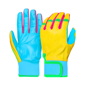 Venta caliente Ropa deportiva personalizable Guantes de bateo antideslizantes Guantes de bateo de béisbol transpirables personalizados de cuero original - Product Image 4