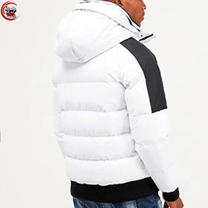 2024 nuevo abrigo relleno de ganso blanco acolchado para hombre Crop Puffer 90/10 invierno cálido chaqueta de invierno cuello alto estilo largo tela de lona - Product Image 6