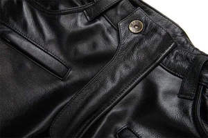 Wholesale Budget Friendly <b>Men</b> Real <b>Leather</b> Pants Affordable Cowhide <b>Trousers</b> <b>for</b> Bulk Orders - Product Image 4