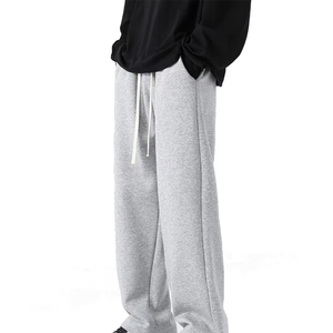 Nouveau design broderie et bouffée personnalisées 500gsm polaire laine couleur pure lâche droite hommes pantalon de survêtement - Product Image 1