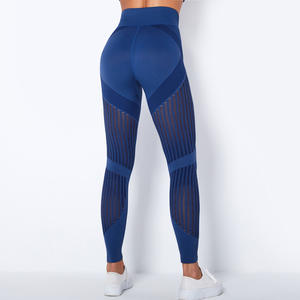 Mallas de yoga transpirables sin costuras para mujer, venta al por mayor, pantalones deportivos ahuecados para correr, mallas para mujer - Product Image 5