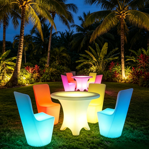 <span class=keywords><strong>Tavolo</strong></span> da Bar Moderno a LED con Illuminazione, Arredamento in <span class=keywords><strong>Plastica</strong></span> Impermeabile per Bar Domestici, Hotel e Centri Commerciali, Ideale per Feste e Noleggio - Product Image 2