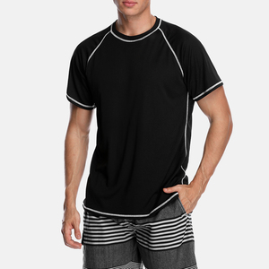 Chemise courte coupe sèche UPF 50 + pour hommes, vêtements de plage respirants avec logo avant pour la plongée, le surf et les sports de plage - Product Image 3