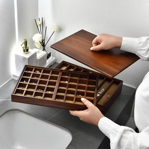 Boîte à bijoux en bois avec support décoratif moderne au design de colonne parfait pour la vanité de chambre à coucher de bureau à domicile et une utilisation polyvalente - Product Image 2